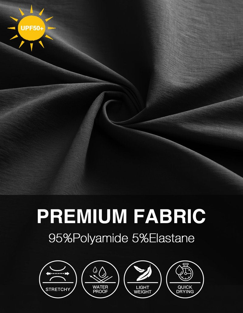 PULI Golf Shorts Men Relaxed Fit Stretch Dress Lightweight Casual Waterproof Travel Quick Dry Flat Front Shorts Black 34W×5L