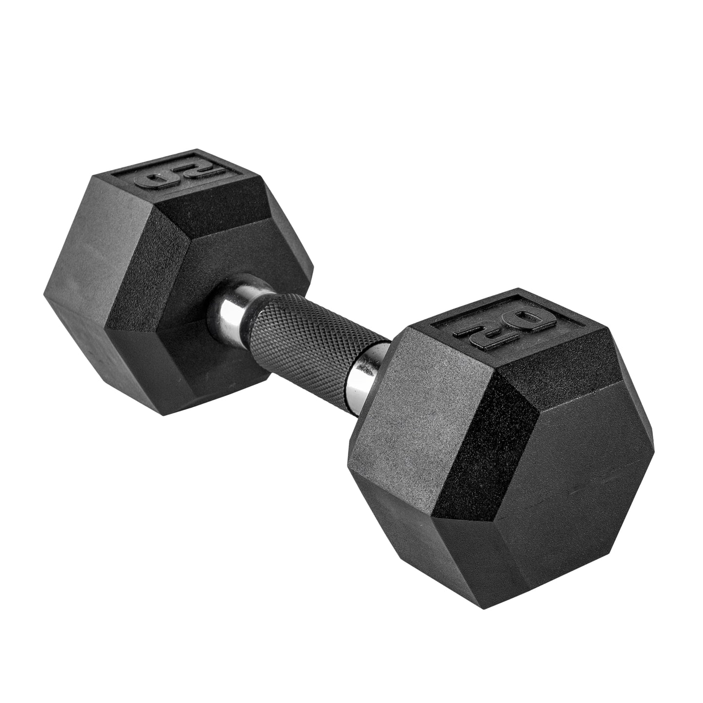 CAP 50 LB Set, 5 LB x2 & 20 LB x2 Rubber Coated Hex Dumbbell Set, Rubber Free Weights for Home Gym Strength Training, Comfort Grip Handle