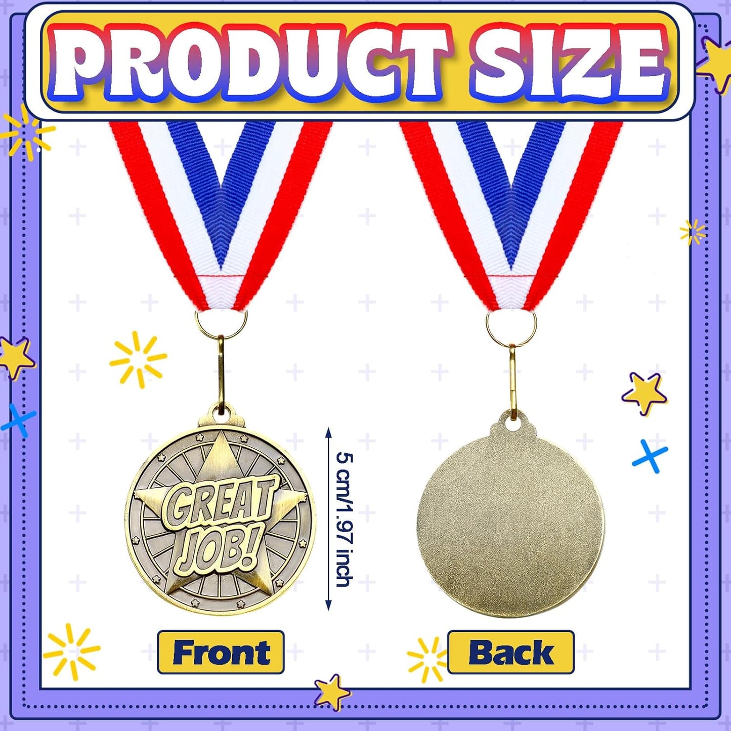Quelay 30 Pcs 2'' Gold Medals for Awards,Winner Encourage Team Participation for Adults Trophy Award Prize Gift Competitions Graduation Party