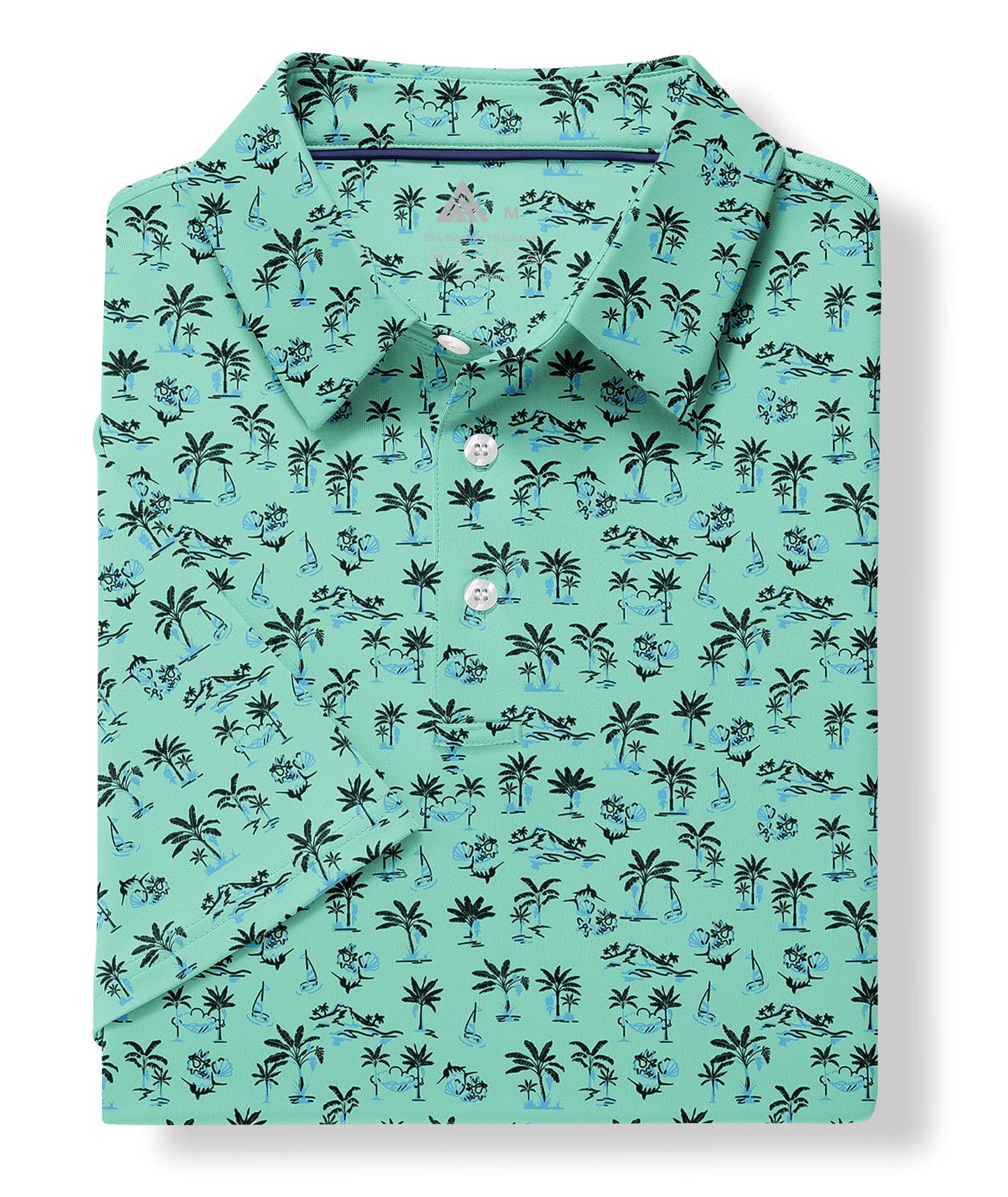 ZITY Men's Golf Shirts Short Sleeve Moisture Wicking Performance Print Patterns Casual Collared Golf Polo Shirt for Men