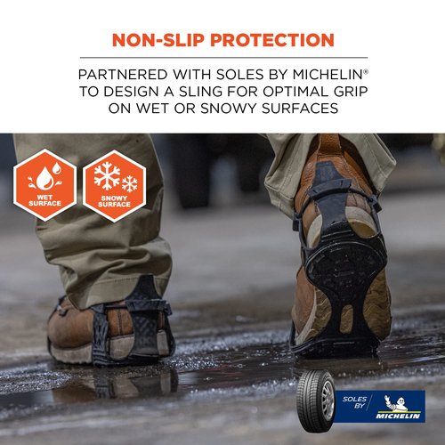 Ergodyne Trex 6325 Slip On Spikeless Ice Traction Devices, Outdoor to Indoor Wear Large