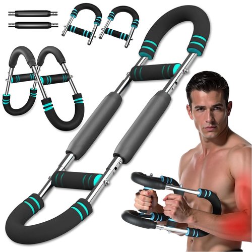 JAWZAR Twister Arm Trainer for Men & Women, 40–130 lbs Chest & Arm Workout Equipment, Detachable Power Twister Bar with Ergonomic Anti Slip Handles, Home Gym Strength Trainer for Upper Body