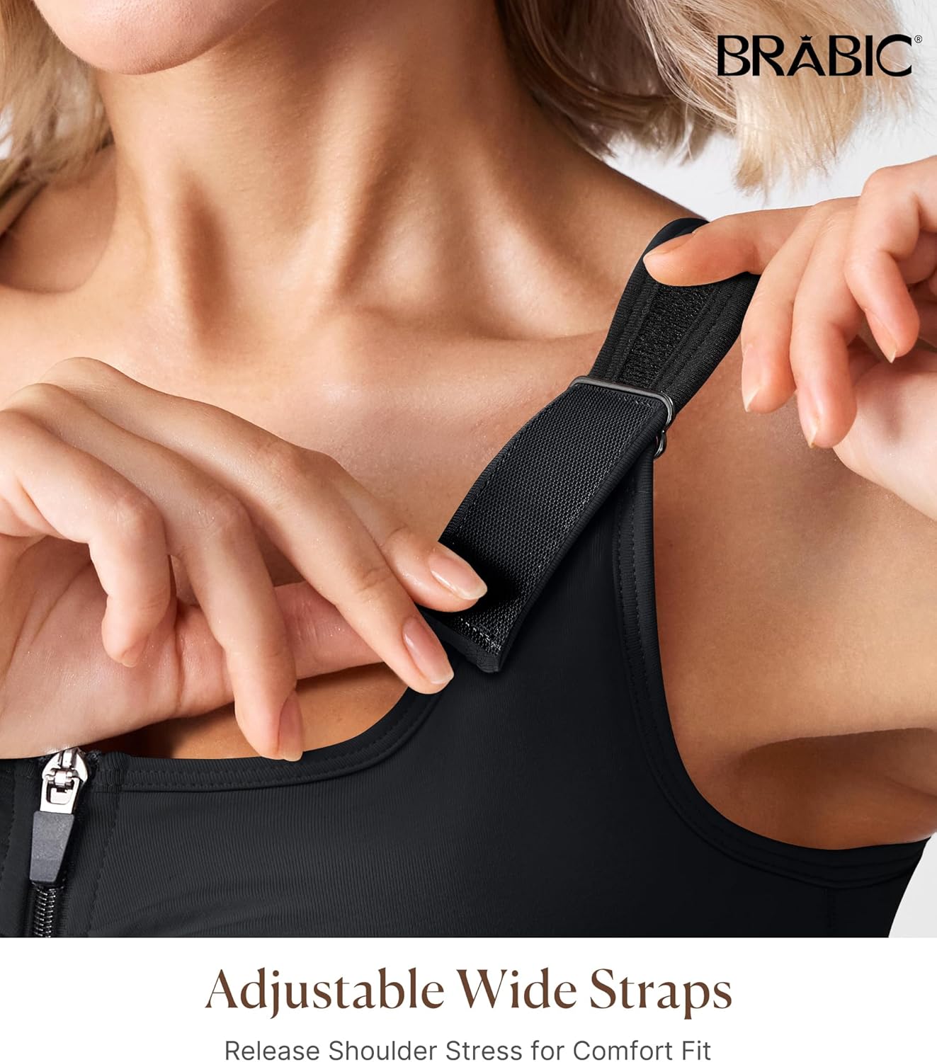 BRABIC Zip Front Closure Bras - Post-Surgery Compression Bra for Women | Full Coverage & Adjustable Straps