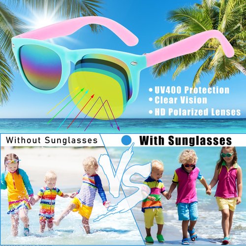 GoodUping 12 Pack Kids Sunglasses Bulk with UV Protection, Kids sunglasses Party Favors for Boys and Girls Ages 3-6, Essential Party Supplies for Summer Outdoor Activities