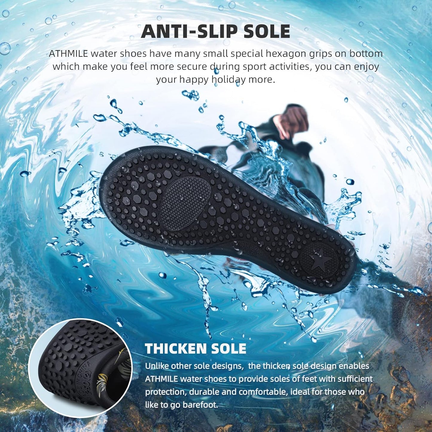 Skiennix Water Shoes - Quick-Dry Aqua Socks for Men & Women | Ideal for Beach, Pool & Yoga Activities