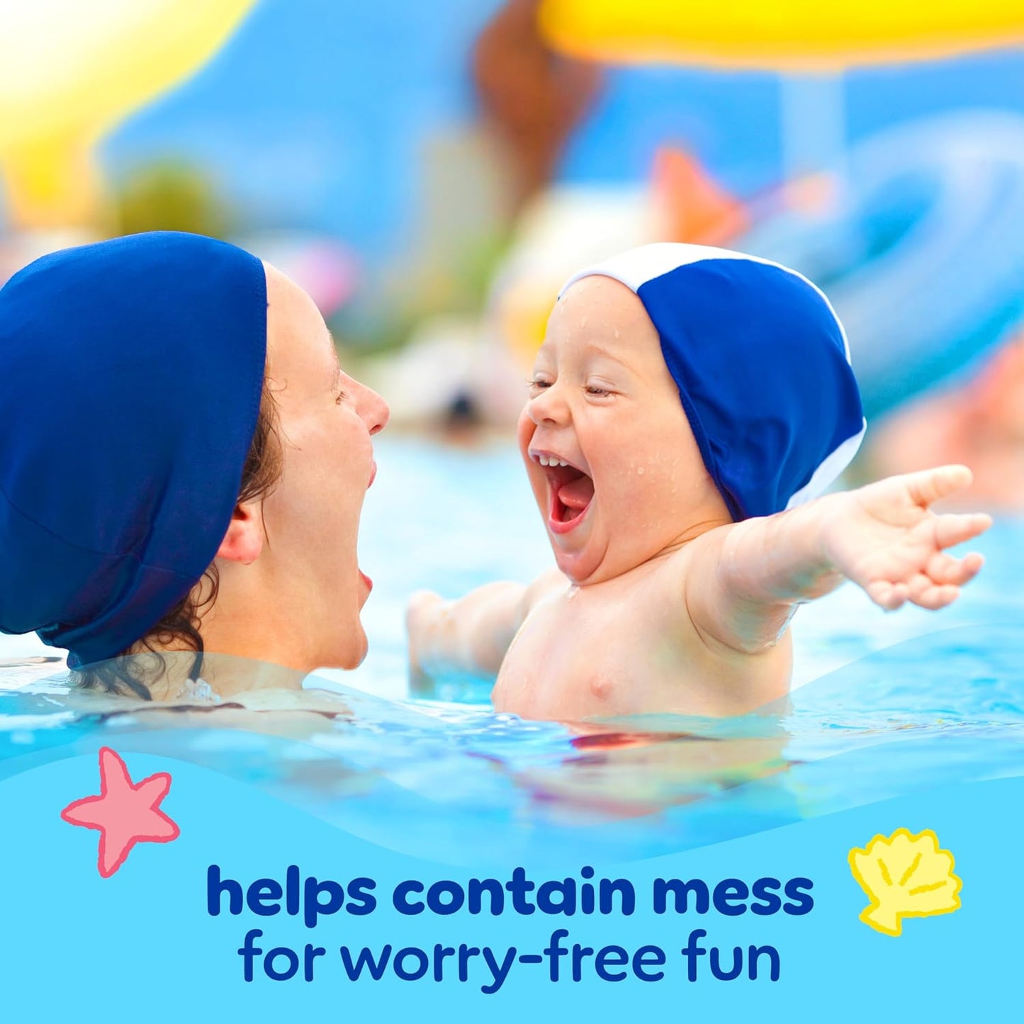 Pampers Swim Diapers - Splashers - Gap-Free Disposable Baby Swimming Pants, Size 2-3, 20 Count