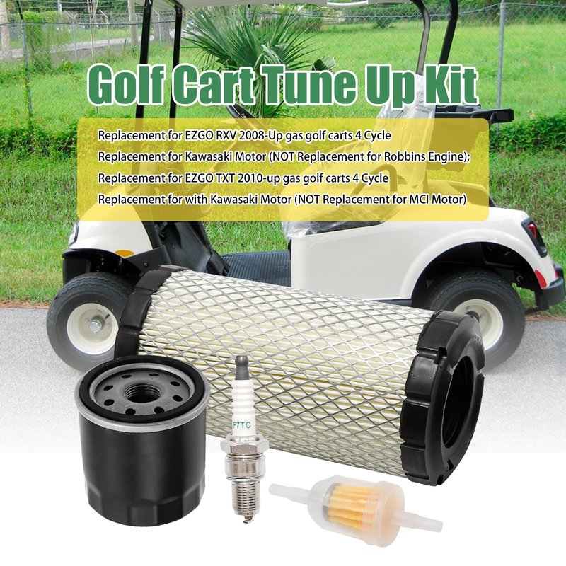 Vkinman 28463-G01 Golf Cart Air Filter with Spark Plug Tune Up Kit, Replacement for EZGO RXV TXT 2008-Up 4 Cycle Gas Golf Carts Engine, Replaces 72084G01 607454 607462