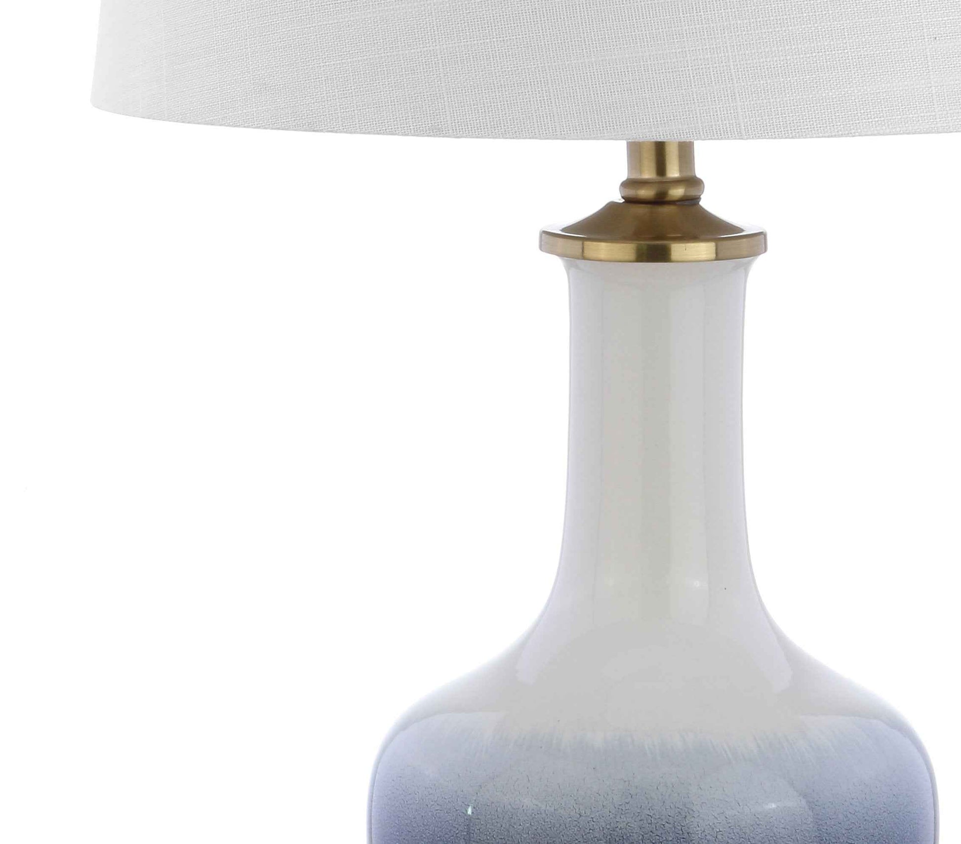 JONATHAN Y JYL3019A Gradient 25" Ceramic/Brass LED Table Lamp Contemporary Traditional Bedside Desk Nightstand Lamp for Bedroom Living Room Office College Bookcase LED Bulb Included, White/Navy