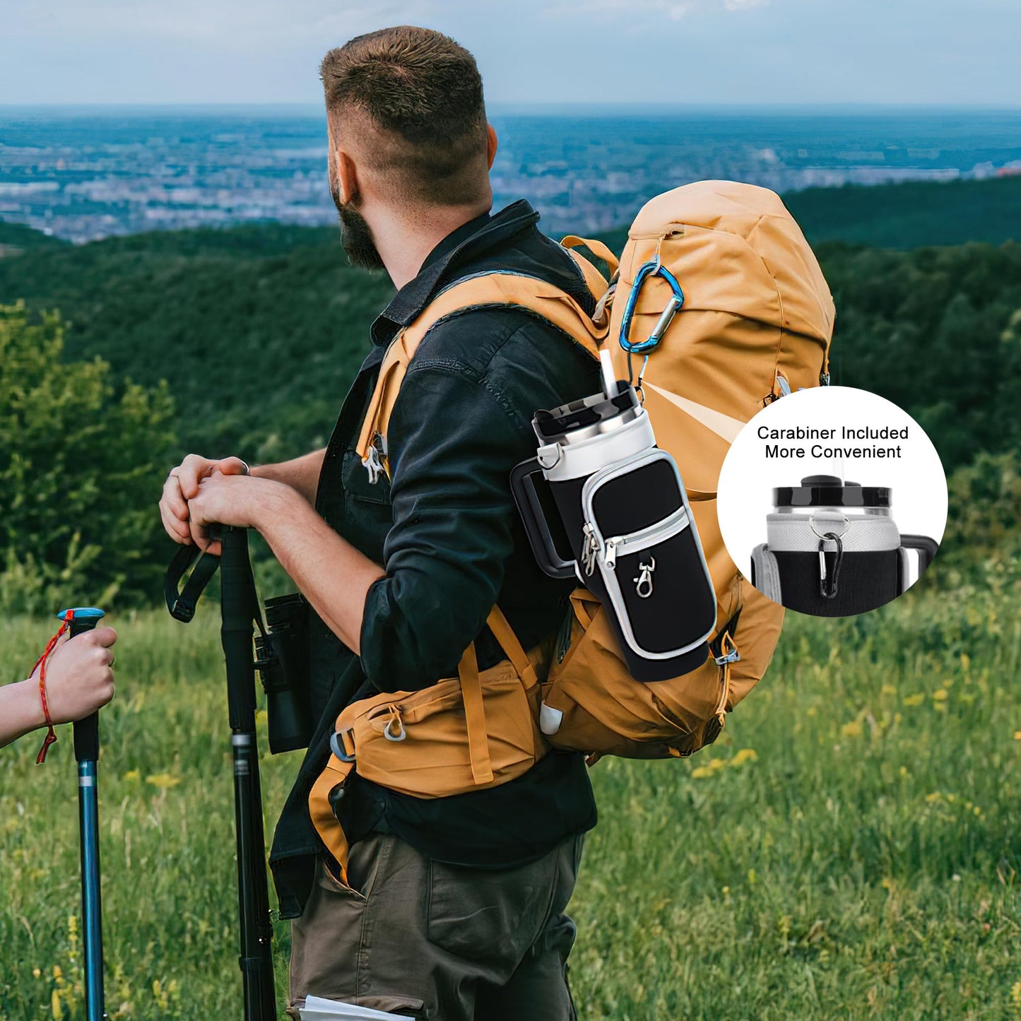 Sernaxi Water Bottle Holder Bag (Cream&Purple)