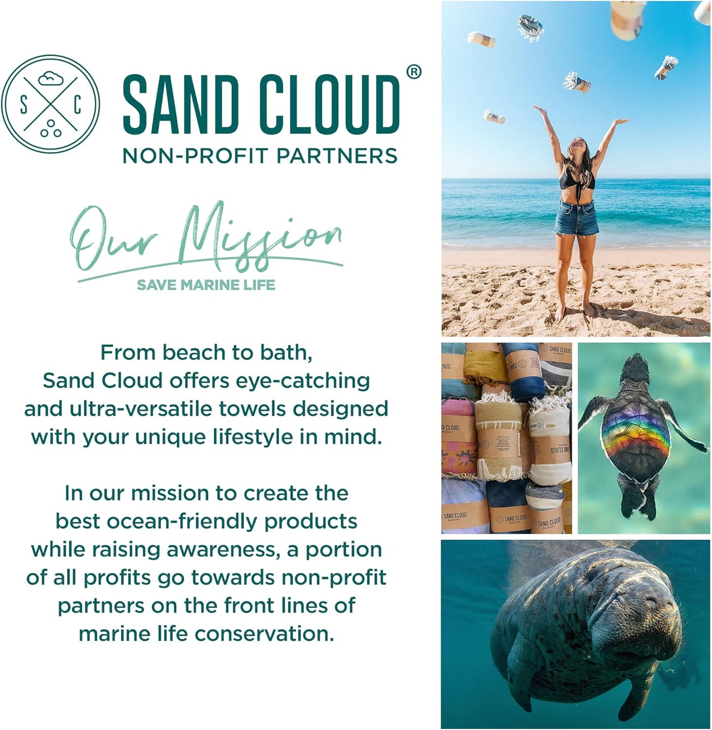 Sand Cloud Turkish Beach Towel - 100% Organic & Sand Proof - Quick Dry for Beach, Picnic, or Bath - Gocek (Denim)