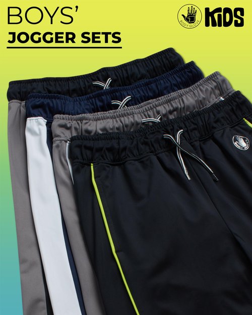 Body Glove Boys Sweatpants - 4 Pack Performance Tricot Boys Joggers with Drawstring Waist - Kids Soft Stretch Athletic Pants, Size 14-16, Black/Grey/Black/Navy