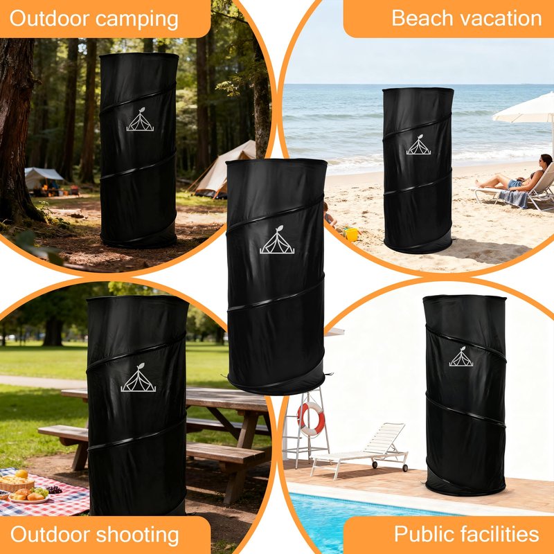 Pavemlo Pop up Changing Tent, Portable Shower Tent Changing Room, Privacy Portable Bathroom Collapsible Emergency, Compact Dressing Room Tube with Carry Bag for Camping, Beach, or Outdoors (Black)