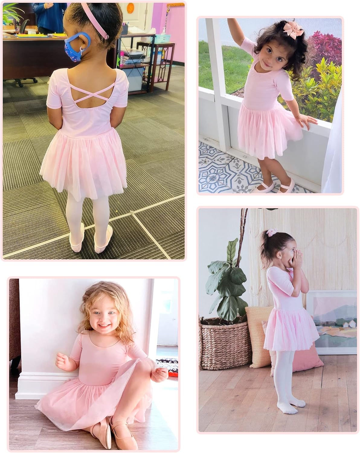 Stelle Ballet Leotard for Girls - Criss-Cross Bow Back Dance Outfit with Skirt | Toddler to Big Kid Sizes