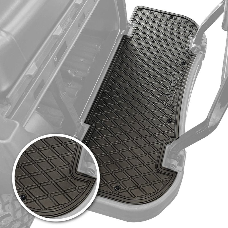 Xtreme MATS Fits MadJax Genesis250/300 Golf Cart Rubber Mat for Rear Facing Footrests & Backward Facing Fold Down Rear Seat Kits - Back Footrest Mat - All Black