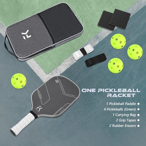 FeichangKeji Pickleball Paddles Set of 2 T700 & 16mm Carbon Fiber Pickleball Paddles with CMS Matte Surface Lightweight Honeycomb Core & Durable Edge Guard Protector & Comfortable Grip