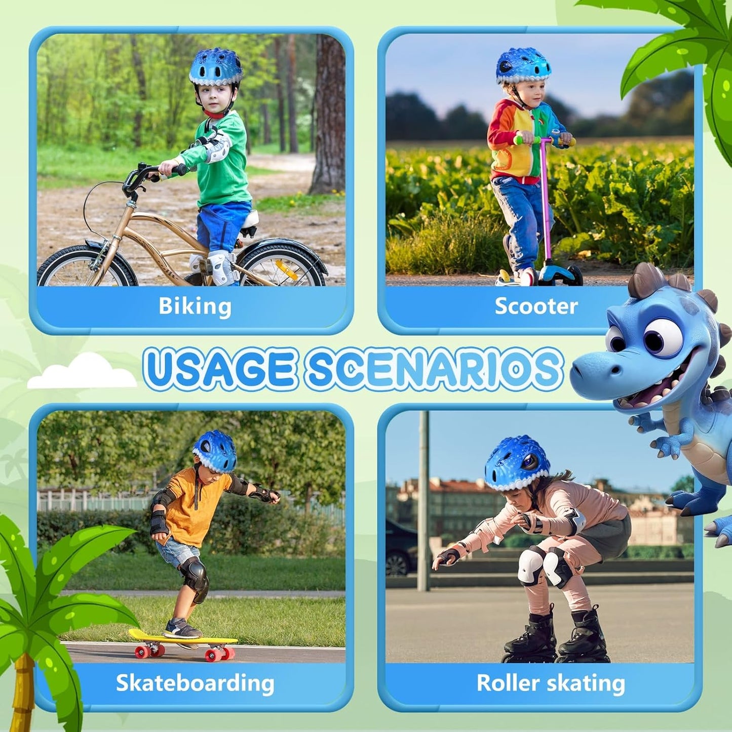 Skiennix Kids Bike Helmet - Adjustable 3D Design for Boys & Girls | Lightweight & Ventilated