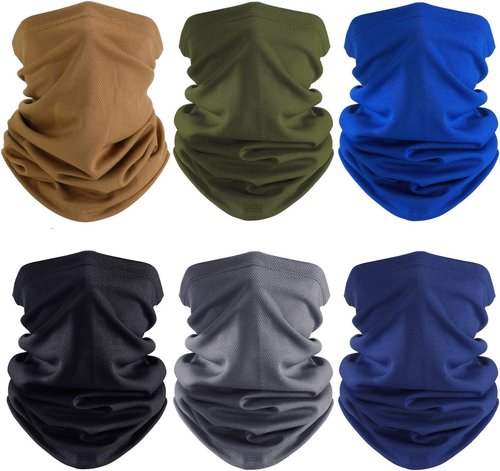 Geyoga UV Protection Cooling Neck Gaiter - 6 Pieces Breathable Face Mask Scarf for Summer