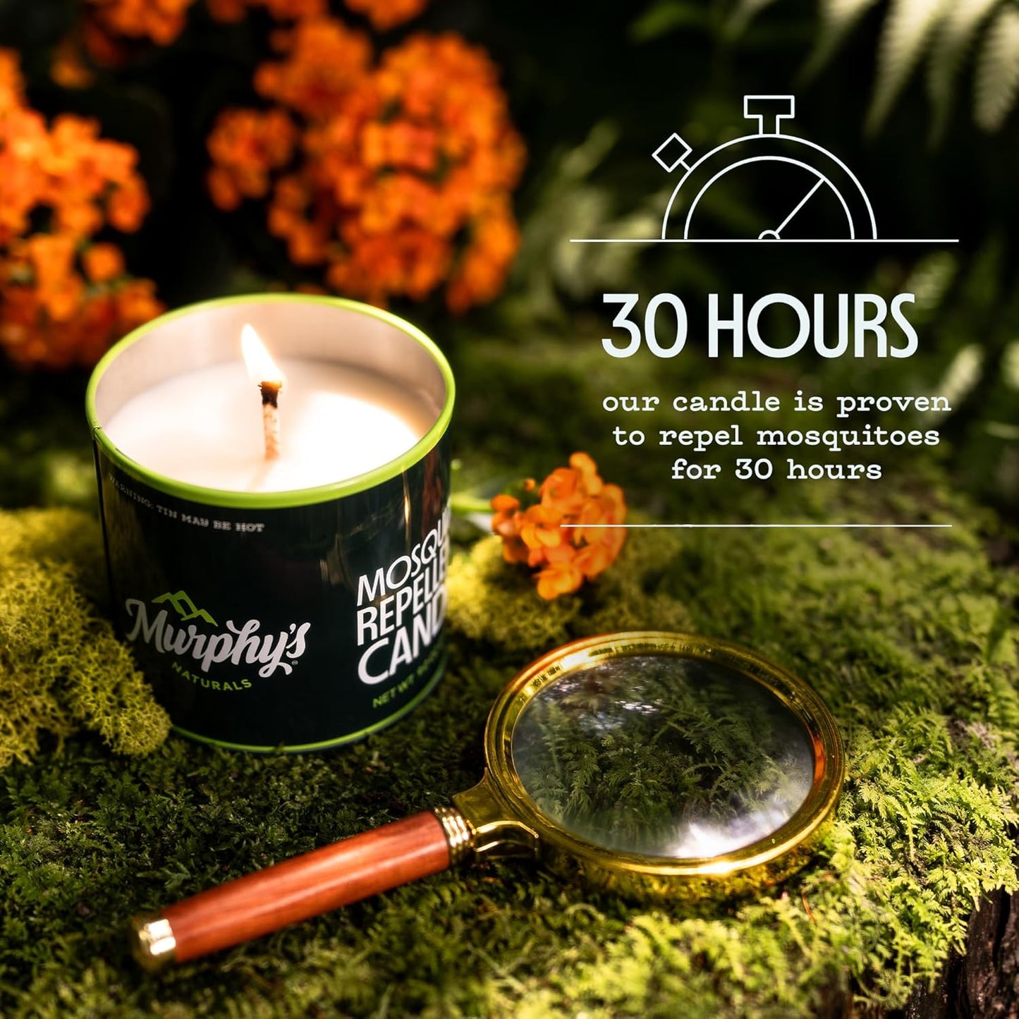Murphy's Naturals Mosquito Bug Repellent Candles - Citronella & Essential Oils, 30-Hour Burn, 9 oz, 6-Pack