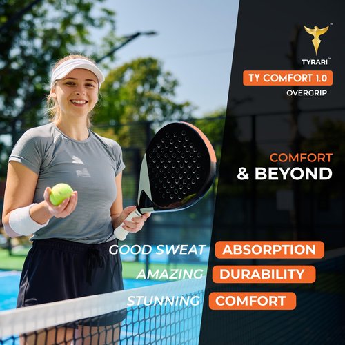 TYRARI Ty Comfort 1.0 Overgrip 30 Pack (Black & White) - Designed for Comfort, Sweat Absorbing, Tacky, Durable Over Grip for Tennis, Pickleball, Badminton, Paddle, Squash and Other Racket Handles