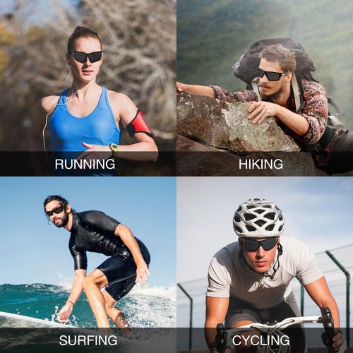 BLACK ORCA Polarized Sports Sunglasses for Men & Women, UV400 Protection Wrap Around Lightweight TR90 Frame for Cycling Driving Fishing Running Golf