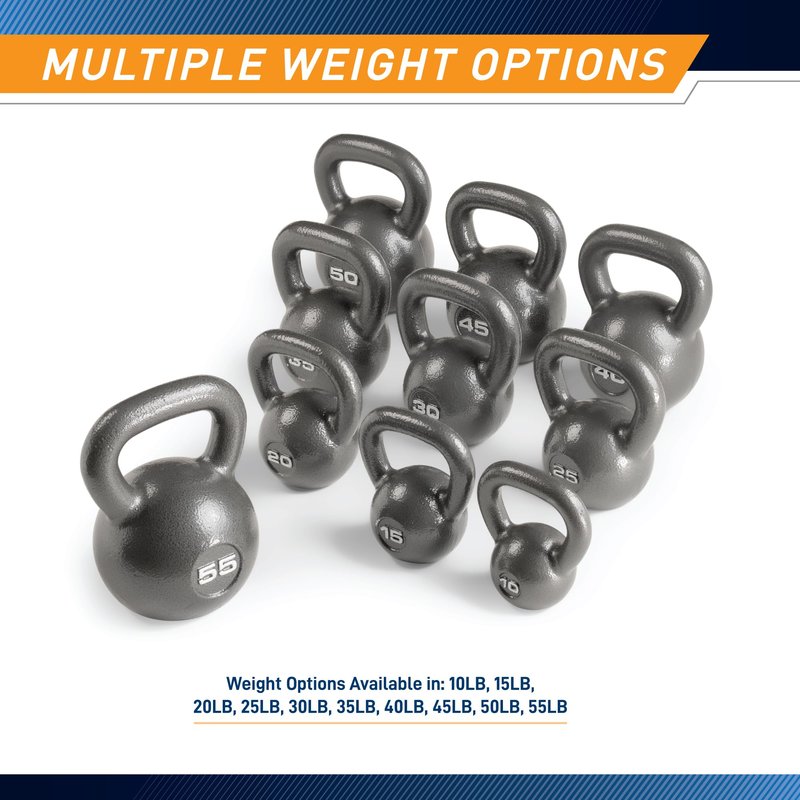 Marcy Hammertone Kettlebells, Ideal Workout WeightsFor Home Gym, Cast Iron, Black, 25lbs HKB-025