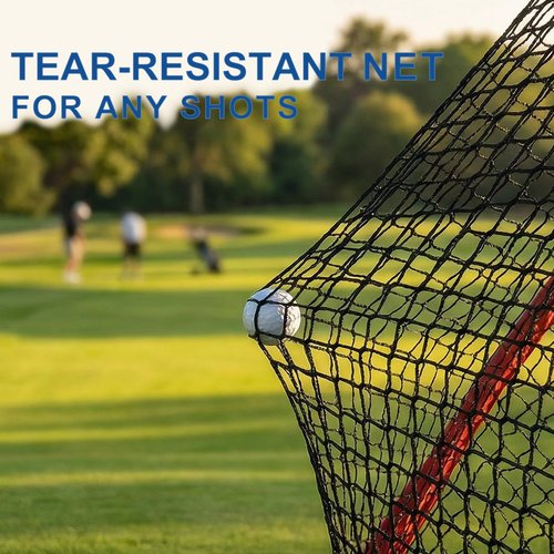 WishDirect Golf Net, 10 X 7 Ft Foldable Golf Practice Net with Side Barrier and Carrying Bag for Home Backyard Garage Practising Training Driving Chipping Swing