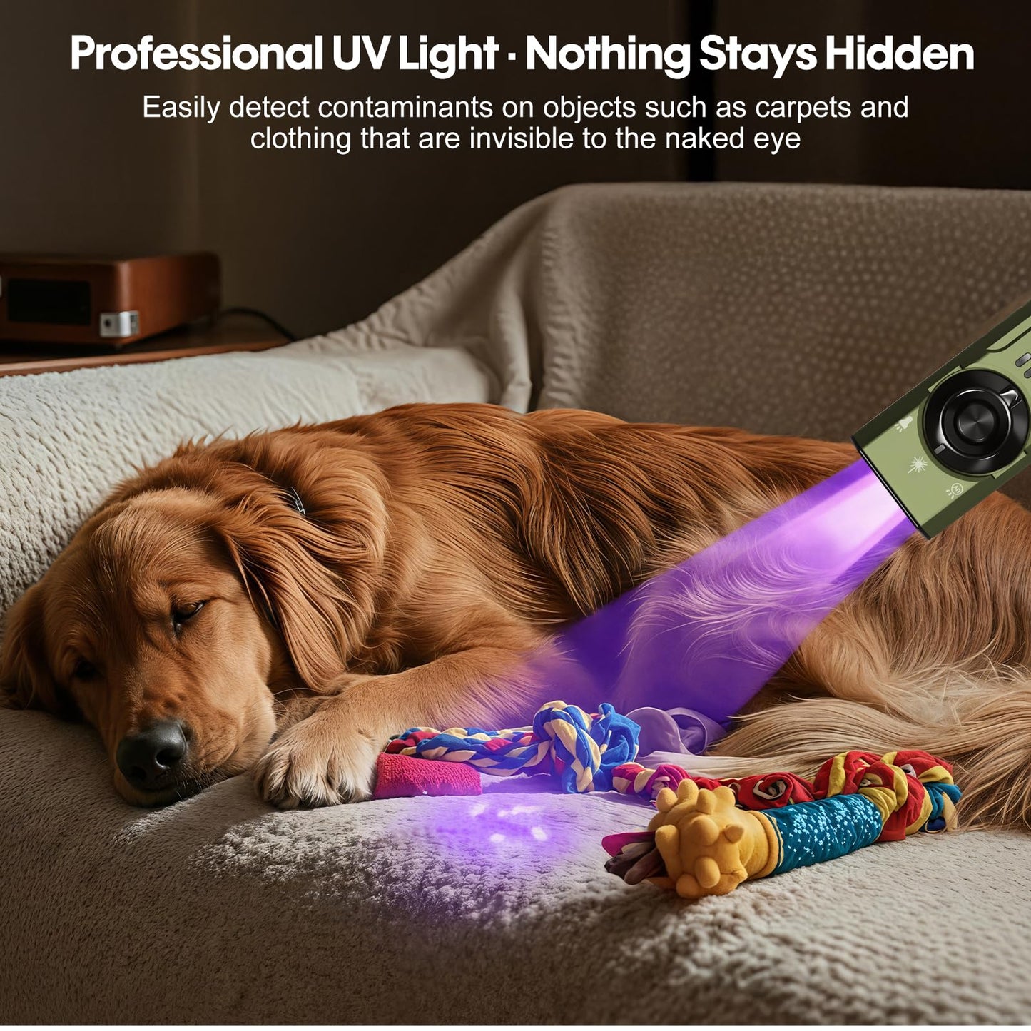 Chiidou Rechargeable EDC Flashlight with White LED, UV and Green Beam Combo, 1500 Lumens Portable Flat Pocket Lights with Magnetic Tail, Clip, Flash Light for Outdoor Camping Essentials (OD Green)