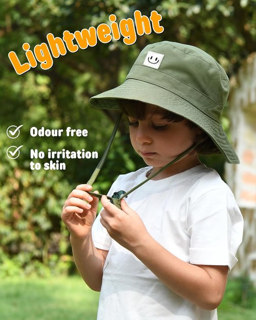 FURTALK Baby Sun Hat - Smile Face Toddler Bucket Hat with UPF 50+ Sun Protection | 0-5 Years