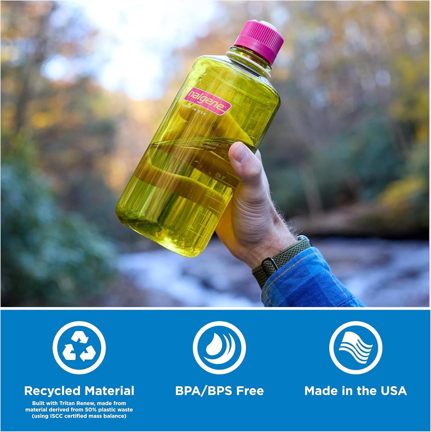 Nalgene 32 oz Narrow Mouth Water Bottle - BPA-Free, Durable & Leak-Proof | Lightweight Periwinkle Design for Gym & Travel