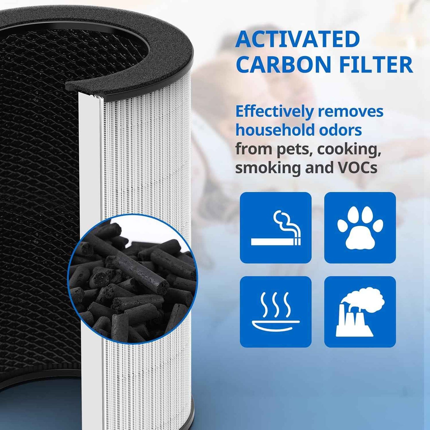HoMedics TotalClean AP-T30 & AP-PET35 Replacement HEPA Filter - 2 Pack, 360° 5-Layer Filtration