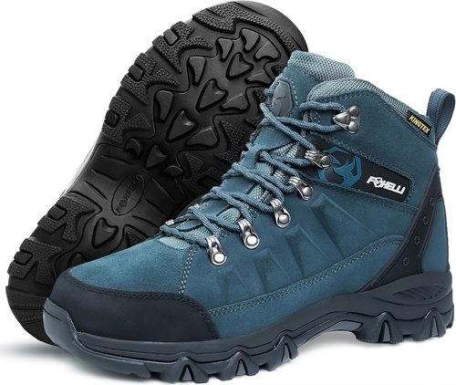 Foxelli Women's Hiking Boots - Lightweight Waterproof Suede Leather for All-Day Comfort & Support