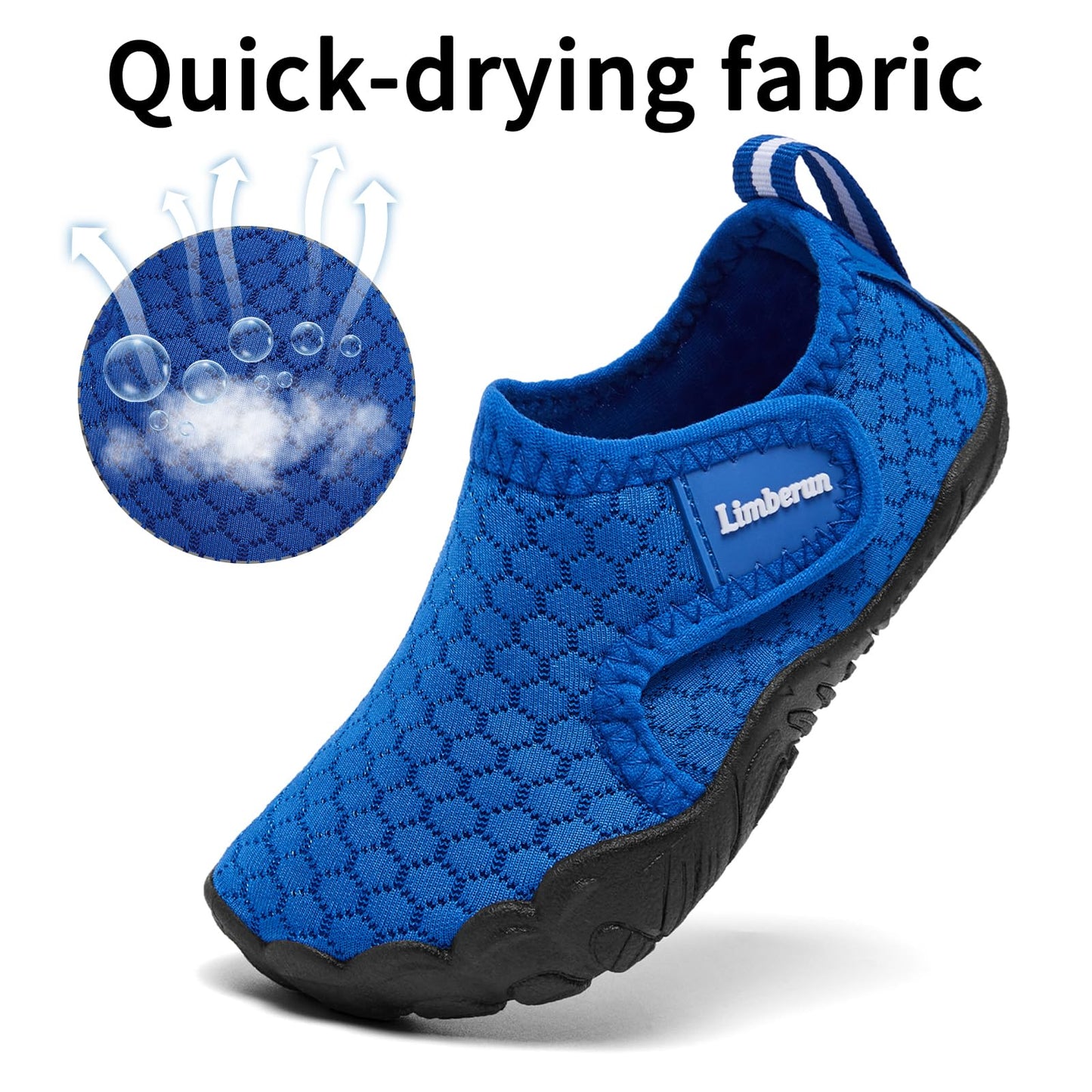 Limberun Toddler Water Shoes for Girls Boys Toddler Swimming Beach Pool Aqua Shoes Quick Superbounce Lightweight Barefoot Blue 9