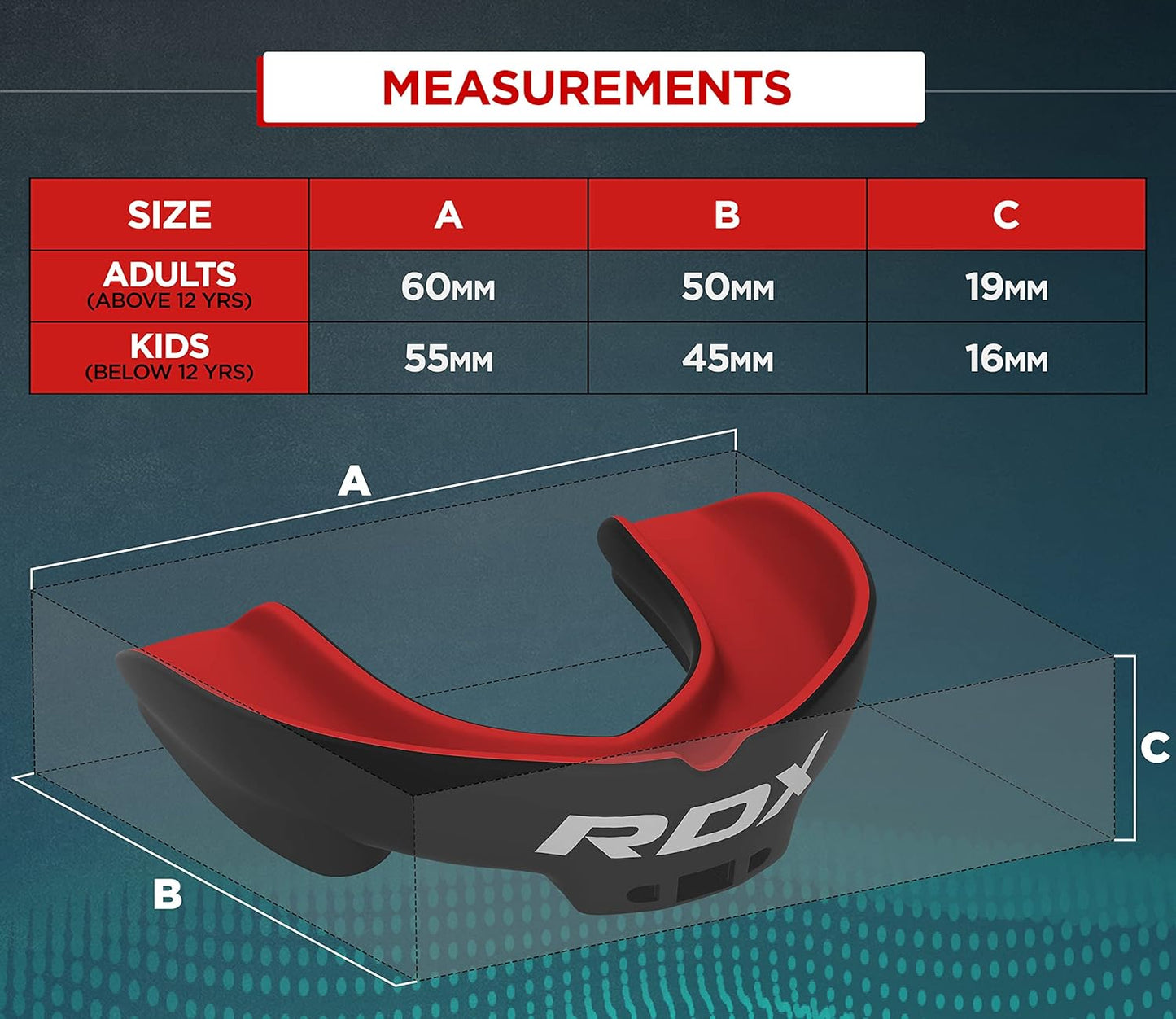 RDX Mouth Guard - Adult Gum Shield for Boxing, MMA, Kickboxing & More | Includes Storage Case, Fits Ages 12+
