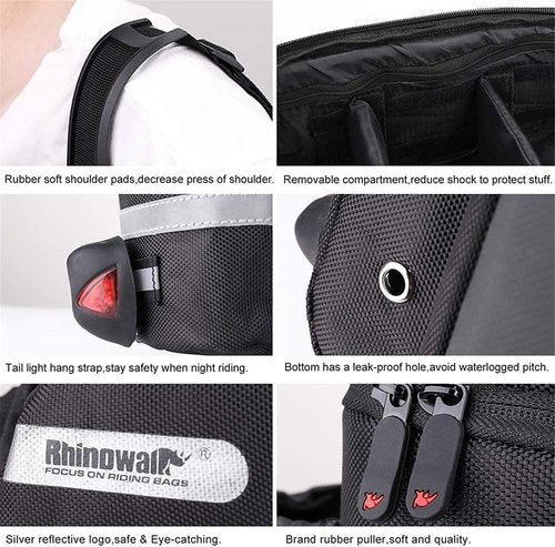 HUNTVP Bike Trunk Bag 12L Waterproof Bike Pannier for Bicycle Cargo Rack Saddle Bag Laptop Luggage Bag Rack Bicycle Bag