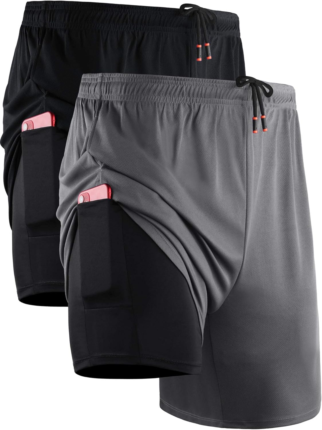 NELEUS Men's 2-in-1 Running Shorts - Dry Fit Workout Shorts with Pockets for Comfort & Performance