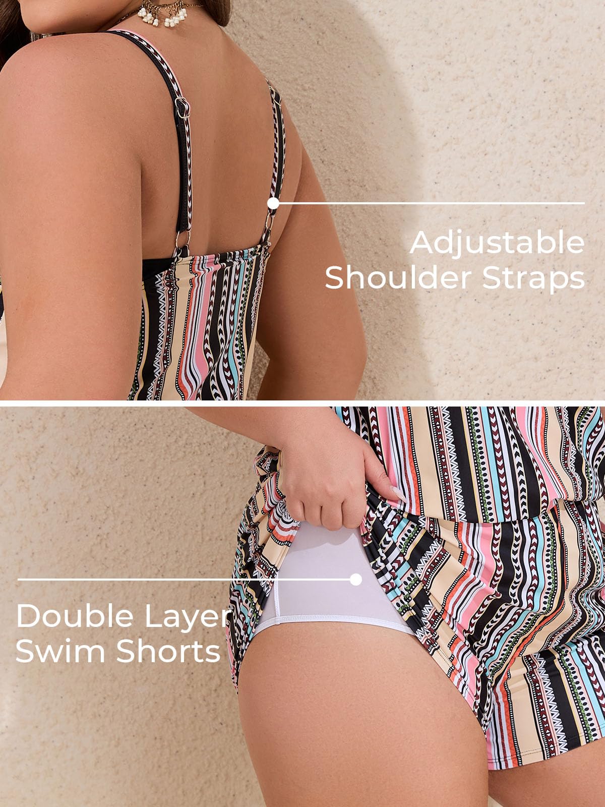 Summer Mae Plus Size Swim Romper Women One Piece Swimsuit Blouson Bathing Suit with Pockets 2026 Modest Swimwear Orange Bohemian 20 Plus