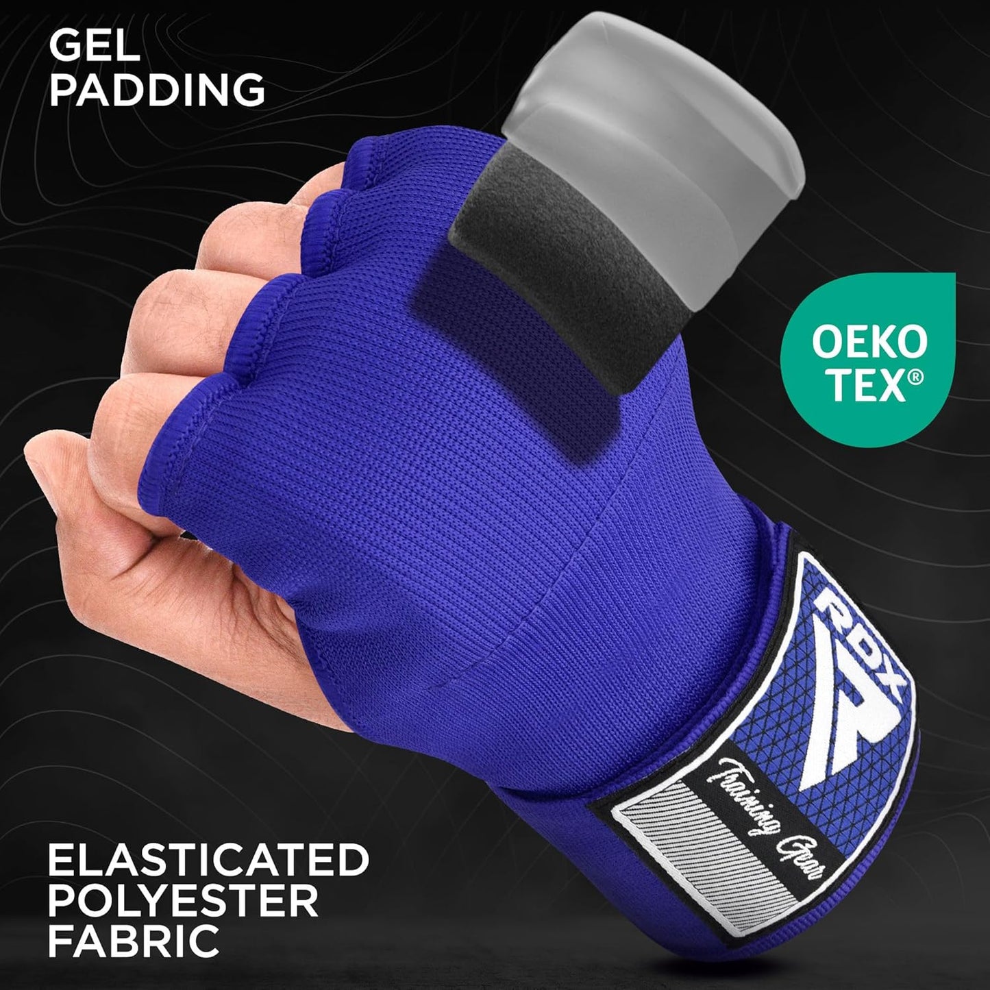 RDX Gel Boxing Hand Wraps - Quick 100cm Long Wrist Straps for Men & Women | Padded Fist Protection for MMA & Muay Thai