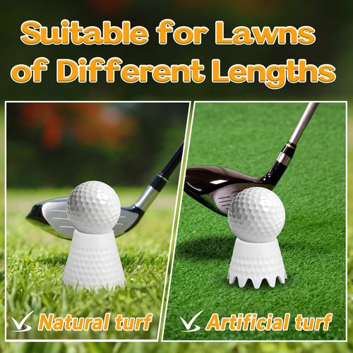 Rigrig 8 Pack ‌Golf Simulator Tees, Plastic Golf Mat Tees for Home, Indoor and Outdoor Golf Practice Training for Winter Turf, Golf Mats and Driving Range, White