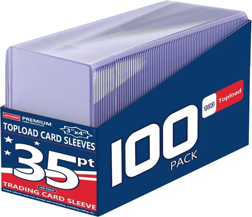 JohnBee Card Sleeves - Premium Hard Plastic Top Loaders for Trading & Baseball Cards - 3"x4" (100 Pack)