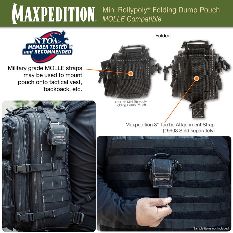 Maxpedition Mini Rollypoly Folding Dump Pouch (Black)