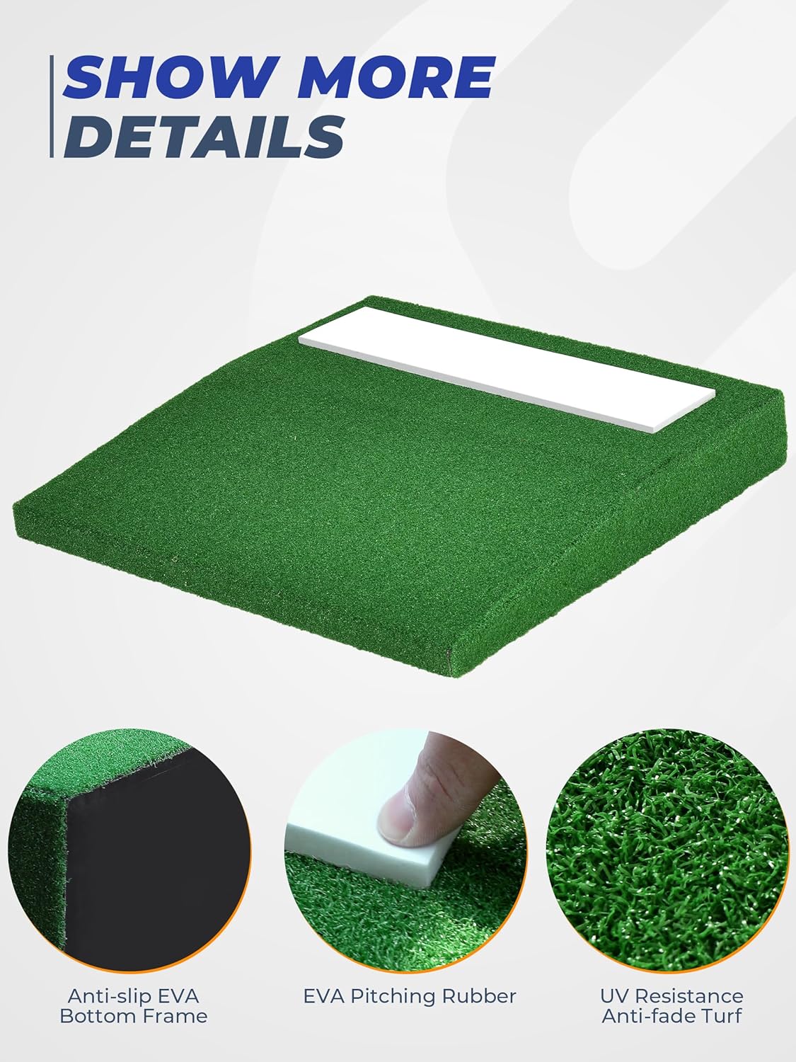 Skiennix Portable Pitching Mound - Non-Slip Rubber Plate for Baseball & Softball Training