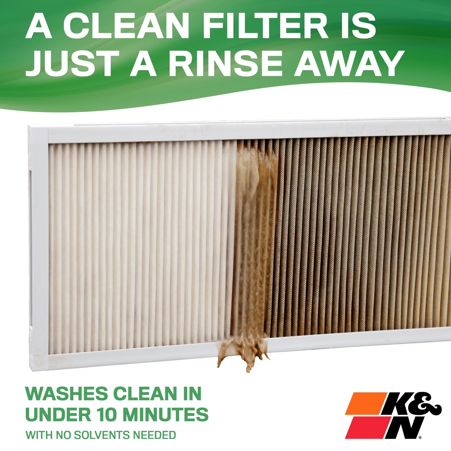 K&N 14X24X1 HVAC Furnace Air Filter, Lasts a Lifetime, Washable, Merv 13, the Last HVAC Filter You Will Ever Buy, Breathe Safely at Home or in the Office, HVC-13-11424