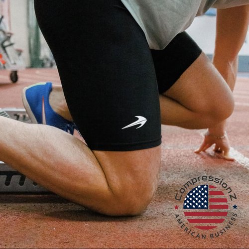 Men’s Compression Shorts Workout & Training | Performance Spandex Baselayer Athletic Gym, Running, Rowing Underwear 8" Tech Elite Black Large