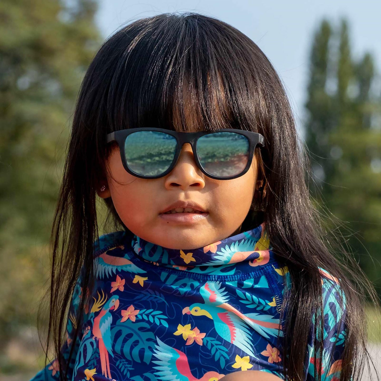 JAN & JUL Polarized Toddler Sunglasses with Flexible Frames (M: 2-6 Years, Black Aurora)