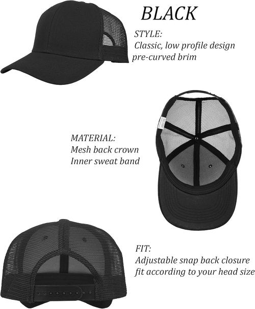 Gelante Mesh Trucker Baseball Cap - Structured Front Panel | Adjustable Snapback Design