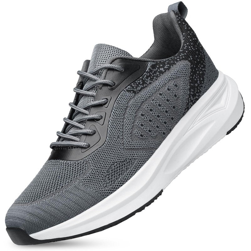 TIANYUQI Mens Slip On Walking Running Shoes Lightweight Breathable Comfortable Non Slip Athletic Fashion Sneakers Mesh Casual Sports Dusky Grey Size 12