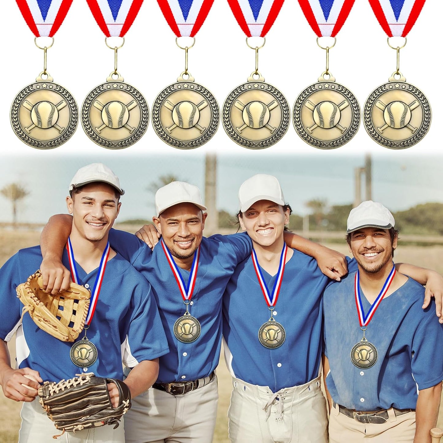 Remuuly Gold Sports Medals - 30 Pcs 2'' Awards for Basketball, Soccer, Baseball & More | Perfect Participation Gifts