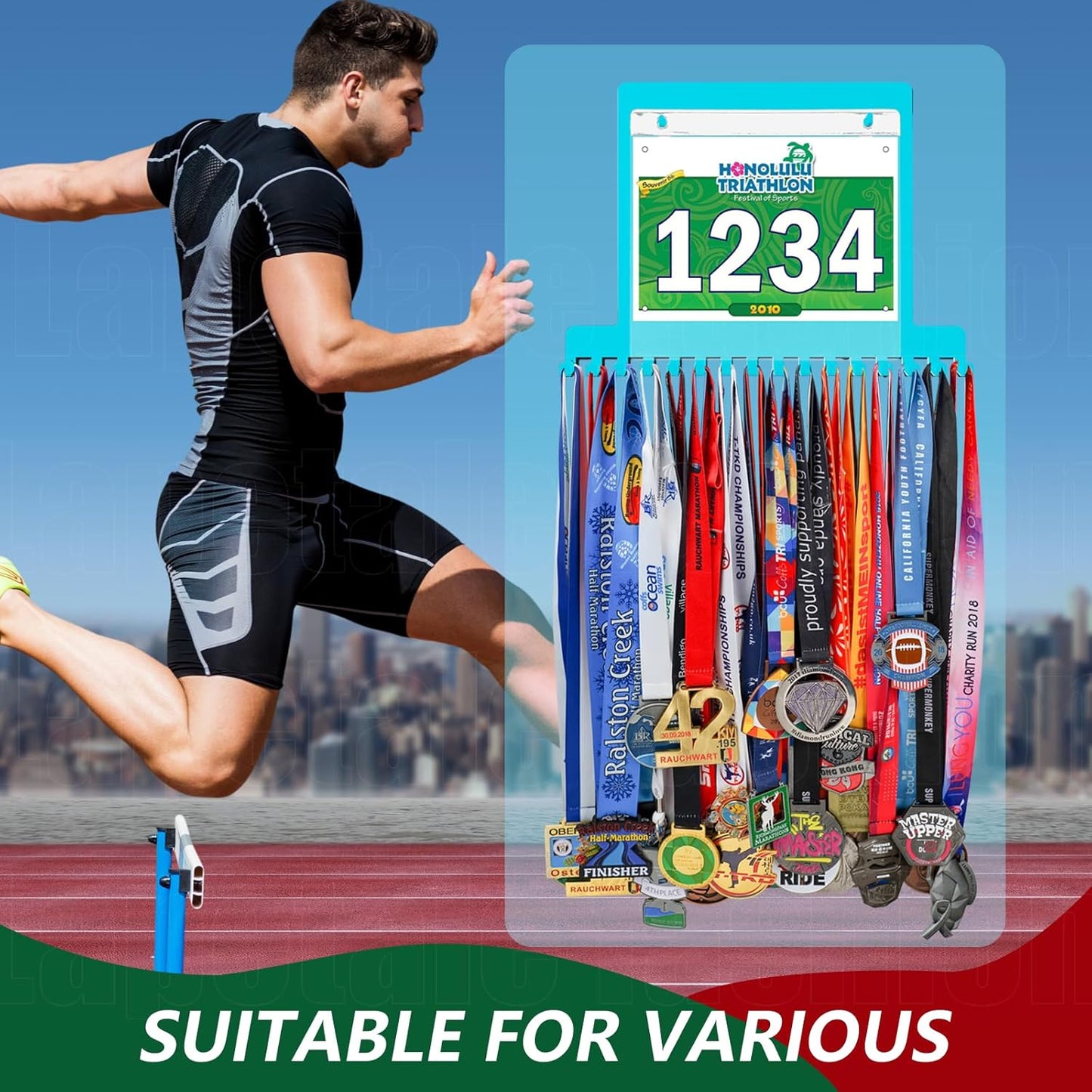 Skiennix Race Medal Holder - Stylish Wall Hanger for Marathon & Runner Medals | Perfect Gift for Athletes