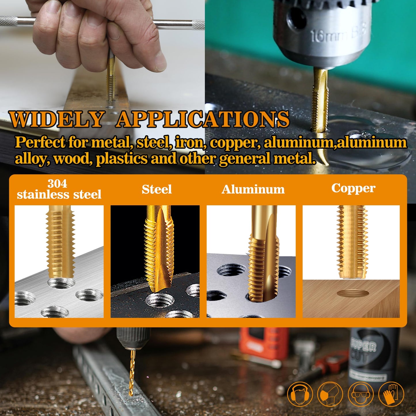 RURITKIT M6x1.0 Tap and 5.0mm Drill Bit Kit, M2 HSS Metric Drill and Tap Set, Combination of Drill and Tap Kit for Metal