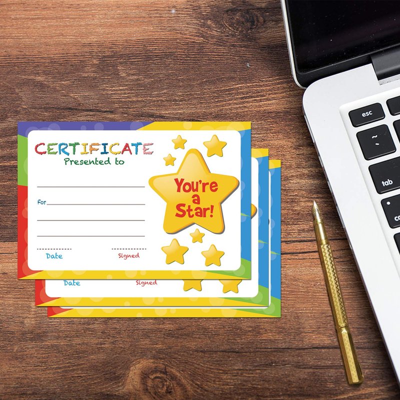 Antgiftshop 50-Pcs Certificate of Awards Certificates for Back to School Classroom Students Supplies, Motivational Good Behavior Cards,Trend Enterprises Certificate of Award,Classics Certificates